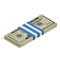 Bank packaging of twenty-dollar bills, bundle of US banknotes, pile of cash, paper money. The concept of financial