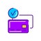 Bank payment cards color line icon. Cash bank account. Pictogram for web page, mobile app, promo. UI UX GUI design element.