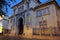 Bank of Portugal building, built in Neo-Moorish style of early 20th-century, night view, Faro, Portugal