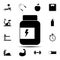 The bank of protein, white, albumen icon. Simple glyph vector element of gym icons set for UI and UX, website or mobile