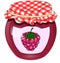 Bank of raspberry jam