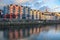 Bank of the river Lee in Cork, Ireland city center