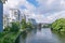 Bank of the river Spree Schleswiger Ufer in Berlin, Germany