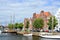 Bank of the River Trave, Luebeck, Schleswig - Holstein