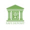 Bank safe deposit icon logo concept. Financial safety, protected vault. Secure banking symbol.