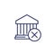 bank sanctions line icon on white