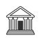 Bank or Temple with Columns Outline Icon