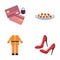 Bank, trade, business and other web icon in cartoon style. women, red, restaurant, icons in set collection.