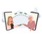 bank transfer,Online payment concept. Woman sending money on phone screen  to elderly mother. Flat vector cartoon Character