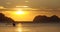 Banka, traditional filipino boat, at sunset in the Philippines