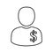 Banker, businessman, avatar, financial manager, financier, rich man outline icon