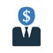 Banker, businessman, capitalist, economist icon. Vector illustration