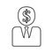 Banker, businessman, capitalist, economist outline icon