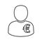 Banker, businessman, collector, economist, euro financier, financial manager, rich man icon. Outline vector