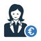 Banker, businessman, euro, investor icon. Simple vector graphics