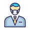 Banker Wearing mask Vector Icon which can easily modify or edit