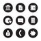 Banking black icons set