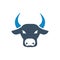 Banking, bull market, finance, stock market, bull, head icon vector illustration