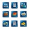 Banking buttons icon set