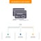 Banking, card, credit, debit, finance Business Flow Chart Design with 3 Steps. Glyph Icon For Presentation Background Template