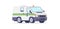 Banking cash in transit van with green stripe isometric vector illustration money transportation