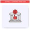 Banking crisis line icon. Editable illustration