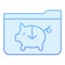 Banking folder flat icon. Piggy bank folder blue icons in trendy flat style. Computer folder gradient style design