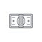 Banking, money bundle, dollar banknotes thin line icon. Linear vector symbol