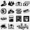 Banking, money and coin vector icons set.