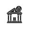Banking scam black glyph icon. Illegal action. Financial fraud. Pictogram for web page, mobile app, promo. UI UX GUI design