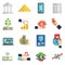 Banking system icons set