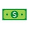 Banknote icon. Financial and business transfer sign. The symbol of wealth.