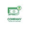 Banknotes, cash, dollars, flow, money Flat Business Logo templat