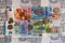 banknotes and coins of various currencies, Euro CHF