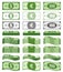 Banknotes, greenback banknote, money pile, stacked cash. Casino bonus, profits and income earnings