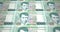 Banknotes of one thousand armenian drams of Armenia rolling, cash money