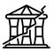 Bankrupt bank icon, outline style