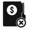 Bankrupt money folder icon, simple style