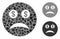 Bankrupt smiley Mosaic Icon of Ragged Pieces