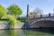 Banks of the river Spree and the Luther Bridge in Berlin