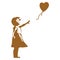 Banksy Girl Heart Balloon Printable Stencil Art