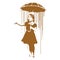 Banksy Rain Umbrella Girl Printable Vector Stencil