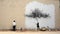 Banksy\\\'s Minimalist Street Art: Black And White Tree Murals In Pakistan