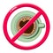 Banned coffee. Top view coffee or tea cup. Forbidden drink in a flat cup vector image