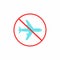 Banned flights symbol