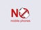 Banned mobile phone banner. No use electronic gadgets rule smartphone in circle crossed out with red line.