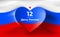 Banner 12 june russia day, vector template of russian waving flag heart shape. Background flying tricolor flag. National holiday