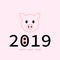 Banner 2019 happy new year. Year pig