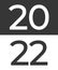 Banner 2022. Vertical design of the numbers of the year
