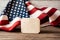 Banner American flag on white background for Memorial Day, 4th of July, Labour Day